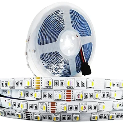 Afbeelding van Tesfish 24V LED strip Light, 4 in 1, RGBW RGB + wit 6000K 5M gemengde kleuren SMD 5050 IP20 300 LEDs Ledstrip lichtstrip voor Slaapkamer, Keuken Decoratie