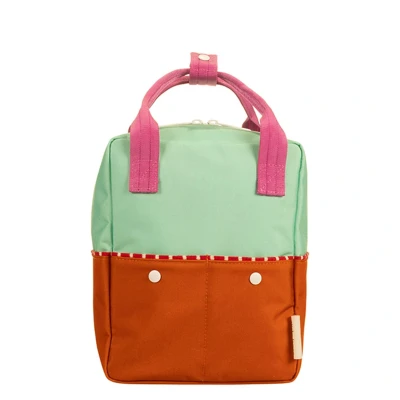 Afbeelding van Sticky lemon peuterrugzak colourblocking towel green gravel orange 26 cm