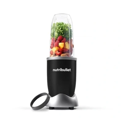 Afbeelding van NutriBullet Pro NB904B, 900 watt vermogen, eenvoudig en snel in gebruik, compact, gemakkelijk te reinigen, met 700 ml beker, smoothiemixer, smoothiemaker, elektrische mixer, basispaket, zwart