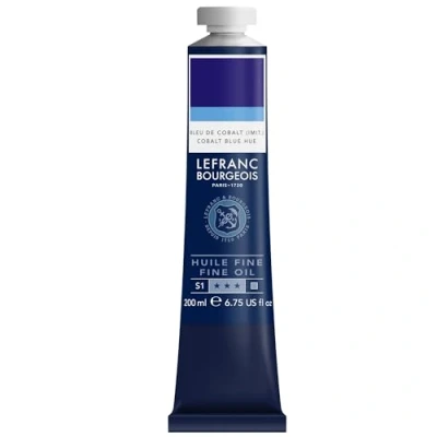 Afbeelding van Lefranc Bourgeois 301823 Fijne olieverf van uitstekende kwaliteit, lichtecht met een gelijkmatige consistentie, tube 200 ml, ideaal voor spieraammen, canvas, schilderbord Kobaltblauwe tint