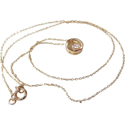 Afbeelding van 14 karaat geel gouden ketting met hanger cirkel