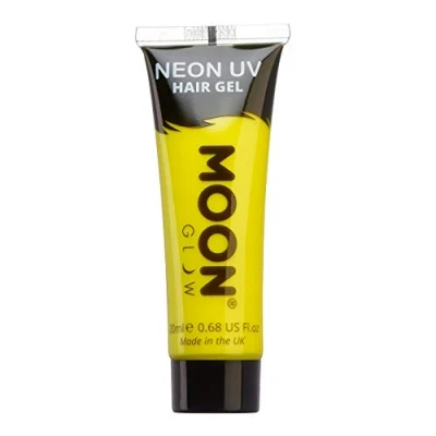 Afbeelding van Moon Glow, Neon UV Haargel Tijdelijke uitwasbare Haarkleur, Spike en Lights! (Intens Geel, 20 ml (1 stuk)