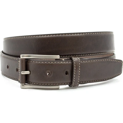 Afbeelding van JV Belts Middenbruine leren heren riem 3.5 cm breed Midden Bruin Echt Leer Taille: 105cm Totale lengte riem: 120cm
