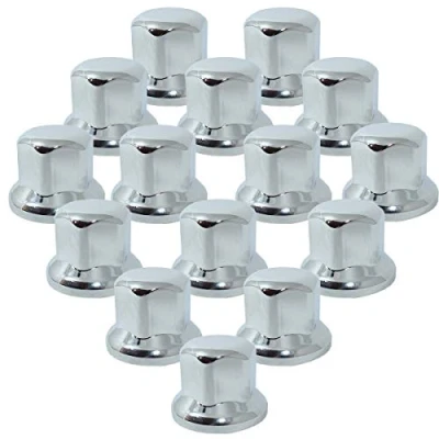 Afbeelding van Promo Link 60x krasbestendige vacht universele vrachtwagen wielmoerdoppen 33mm chroom sleutelbreedte hanger oplegger