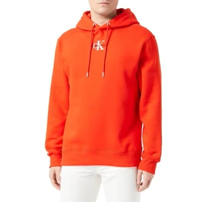 Afbeelding van Calvin Klein Jeans Heren Hoodie Monologo, Rood (Vurig Rood), S