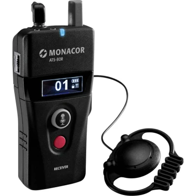 Afbeelding van Monacor ATS 80R Microfoonontvanger Hand Zendmethode:Digitaal Incl. klem Hoofdtelefoon (3.5 mm jackplug) Digitaal