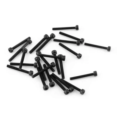 Afbeelding van M3 Zwarte Zeskantige Dopschroefboutenset, 12,9 Kwaliteit Gelegeerd Koolstofstaalbevestiging, Accessoire Voor Reparatiegereedschap, 4 50 Mm, Met Hoge Sterkte(M3*25mm【half tooth】 24pcs/pack)