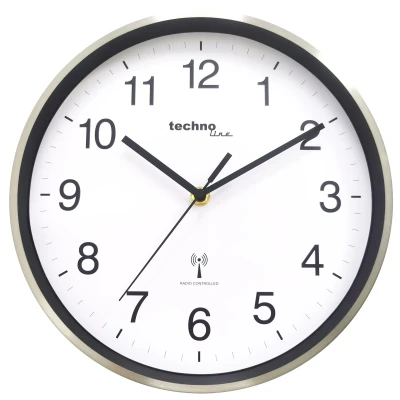 Afbeelding van Technoline kleine, analoge draadloze wandklok WT8925 in zilver, 25 cm