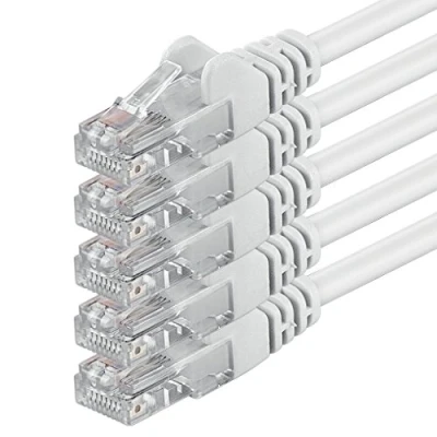 Afbeelding van Cat6 2m wit 5 stuks Ethernet Cable Gigabit Lan Netwerkkabel RJ45 kabel Patchkabel 1000 Mbits compatibel met CAT5 cat5e CAT7 CAT8