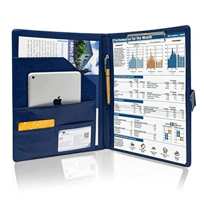Afbeelding van GraduatePro Klembord A4 Map Leder Magnetisch Conferentie Portfolio Document met Opslag Zakelijke Waterdichte Organizer