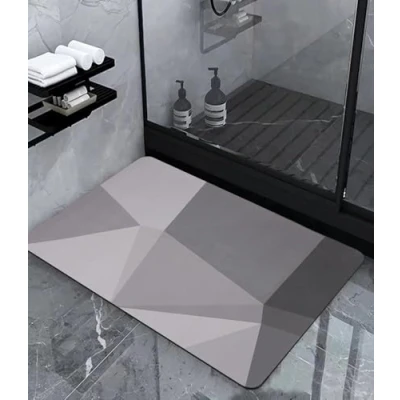 Afbeelding van SOBEAU badmat, antislip, badkamertapijt, absorberende sneldrogende badmat van microvezel, wasbare (grijs), 60 x 40 cm