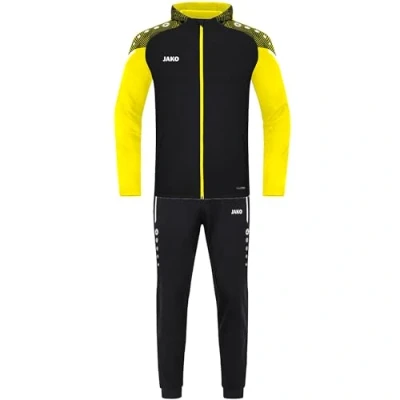 Afbeelding van Trainingspak Polyester Performance met capuchon Zwart/zachtgeel / XXL
