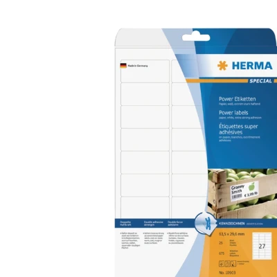 Afbeelding van Etiket HERMA Power 10903 63.5x29.6mm wit 675stuks