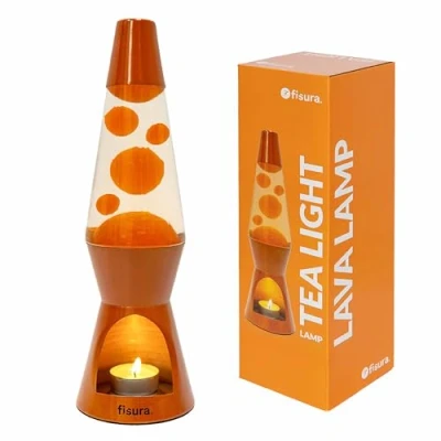 Afbeelding van Waxinelicht Lavalamp Oranje Met Lava van Fisura