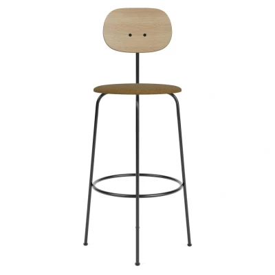 Afbeelding van Audo Copenhagen Afteroom Bar Plus Barkruk H107 Zitting Bouclé 06 Naturel Eik
