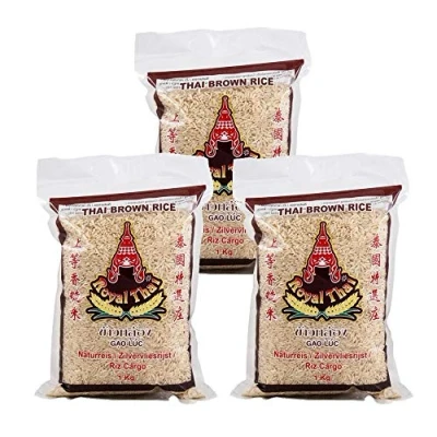 Afbeelding van Royal Thai Bruine rijst natuurrijst 1 kg, verpakking van 3 stuks (3 x 1000 g)