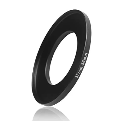 Afbeelding van Ares Foto® Step Up Lens Adapterring voor filters, gemaakt van CNC machinaal bewerkt metaal met matzwarte gegalvaniseerde afwerking (37 mm 58 mm)