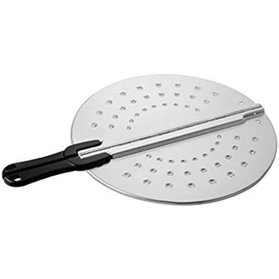 Afbeelding van Fackelmann Spatbescherming van roestvrij staal, spatdeksel voor pannen tot Ø 28 cm, spatscherm braden zonder vetspatten (kleur: zilver/zwart), hoeveelheid: 1 stuks