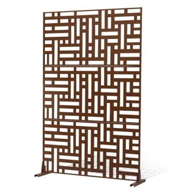 Afbeelding van VEVOR Screen Room Divider Privacy Scherm Partitie Metaal 91x50.8x191cm Bruin
