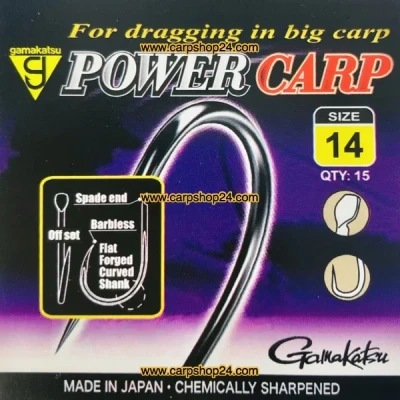 Afbeelding van Gamakatsu G Power Carp Spade End Barbless (15 pcs) Maat : 14