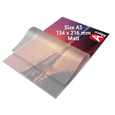 Afbeelding van Albyco Matte A5 Lamineerhoezen Lamineervel Mat Dikte 2x80 (160) Micron (100 stuks)