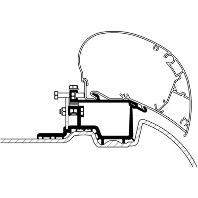 Afbeelding van Thule Omnistor Sprinter Crafter H2 Dakadapter Kleurloos Luifels Accessoires