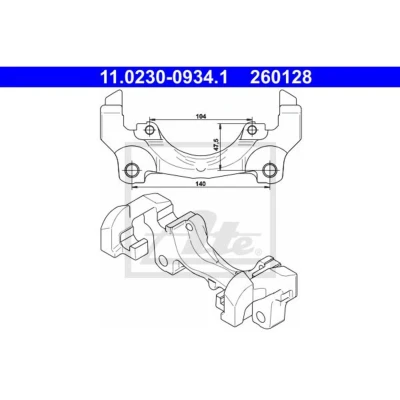 Afbeelding van Houder, remklauw ATE 11.0230 0934.1
