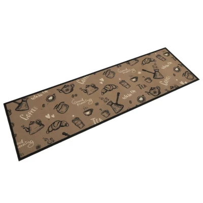 Afbeelding van Keukenmat wasbaar ochtendprint 45x150 cm fluweel bruin