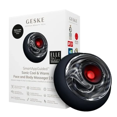 Afbeelding van GESKE SmartAppGuided™ Sonic Cool &amp; Warm Face Body Massager 9 in 1 Massageapparaat Gezicht Lichaam Batterijloos koelen en warmen Verstevigt ontspant Met SmartSonic pulsatie