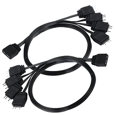 Afbeelding van CERRXIAN 2 STKS 5 V ARGB Splitter Kabel, 1 Vrouwelijke naar 4 Mannelijke Poorten 3PIN HUB Extension Connector Cord Draad voor LED Strips, Fans enz
