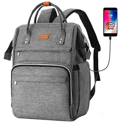 Afbeelding van Laptop Rugzak Dames 15,6 inch,Waterdichte &amp; Anti Diefstal,School Tas voor Meisjes Tienermeisjes,Vrouwen Rugtas Reizen,Werk,Universiteit,Grijs
