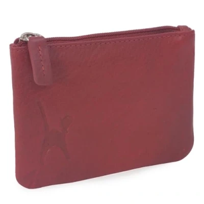Afbeelding van CATWALK COLLECTION HANDBAGS Dames Luxe Kleine Portemonnee met Ritssluiting en Geschenk Doos Kwaliteit Leer RFID Protectie creditcard munten compartiment MIMI Rood