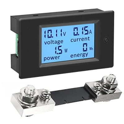 Afbeelding van KETOTEK Ampèremeter Voltmeter Digitaal DC 6.5V 100V met 100A shunt Volt Amp Watt KWh Paneelmeter Multimeter Stroom Spanning Power Energie Meter LCD scherm Zonnestelsel