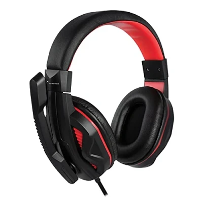 Afbeelding van TECHMADE PC hoofdtelefoon/gaming/met microfoon/voor consoles/pc/laptop/smartphone rood