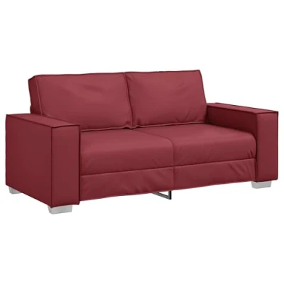 Afbeelding van vidaXL Bank Wijnrood Metaal, Hout, Schuim, Textilene, PVC 2.5 Zits Strak