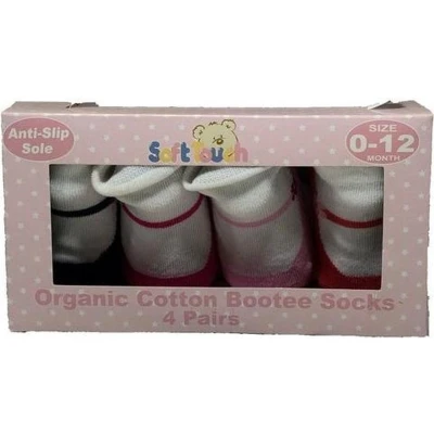 Afbeelding van Soft Touch Babysokken Antislip In Cadeauverpakking Meisjes 0 12 Maanden 4 delig