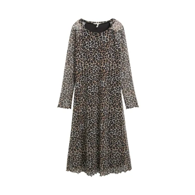 Afbeelding van TOM TAILOR DENIM Jurk beige / brokaat zwart