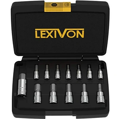 Afbeelding van LEXIVON HEX Bit Socket Set, Premium S2 Alloy Steel 13 Piece SAE 5/64&quot; 9/16&quot; Set Enhanced Storage Case (LX 142)
