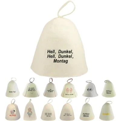Afbeelding van GMMH Saunahoed, saunamuts van wolvilt, vilten saunakap voor dames en heren, hoed, muts sauna (SS20 013)