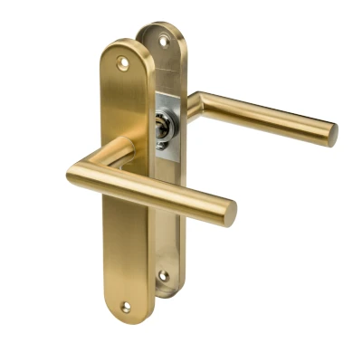Afbeelding van Ostiumhome® Andria Deurklink Mat Goud op Schild Rond Complete Set