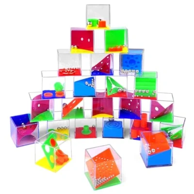Afbeelding van Newpop 24 stuks geduldspellen voor kinderen, behendigheidsspellen, geduldspel, minisspelletjes cadeautje kinderverjaardag, geduldspellen, mini denkspel gastgeschenken