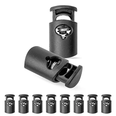 Afbeelding van Ronde koordstopper met 1 gat, 26 x 13 mm, 9 3 mm Ideaal voor Ø 5 koorden, 10 stuks, Rubber Koordklem, Tanka Jas, Rugzakken, Snoerklem, Snelveters Schoenen