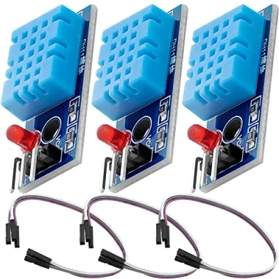 Afbeelding van AZDelivery 3 x DHT11 Breakout Module met Bord en Kabel Temperatuursensor Vochtigheidssensor compatibel Arduino