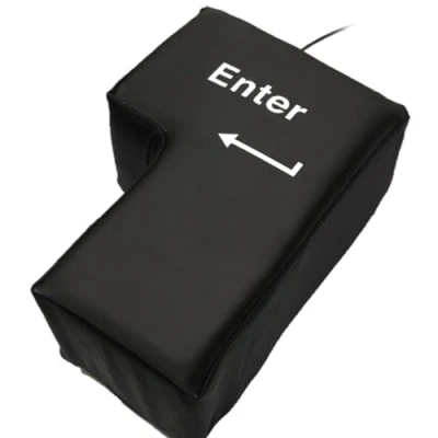 Afbeelding van Anti Stress Computer Enorme Enter Key Grote USB Toetsenbord Vent Knop Kussen Desktop Reliever
