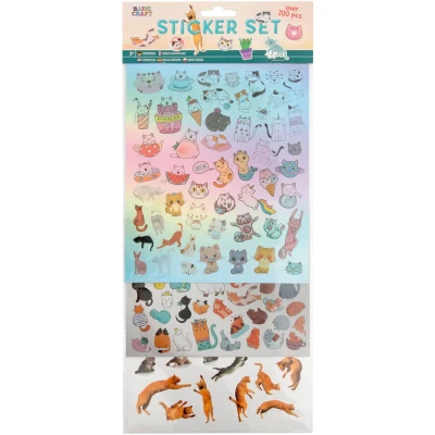 Afbeelding van Grafix Stickerset 100 delig kat/hond
