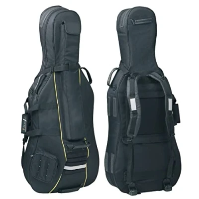 Afbeelding van Gewa Pure 3/4 Cello Gig Bag Classic CS25 (25mm tricot binnenvulling, wielen, waterbeschermde buitenstof, stevig genaaid, gevoerde rugzakset, gewicht: 3.6 kg), zwart