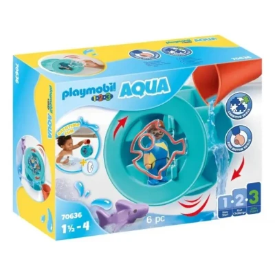 Afbeelding van Playmobil 1 2 3 Aquawater Whirlpool WITH Shark Waterspeelgoed voor kinderen, Maat: One Size, Multi coloured