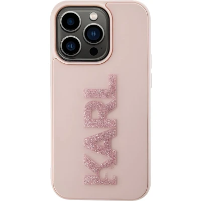 Afbeelding van iPhone 15 Pro Max Backcase hoesje Karl Lagerfeld Effen Roze TPU (Zacht)