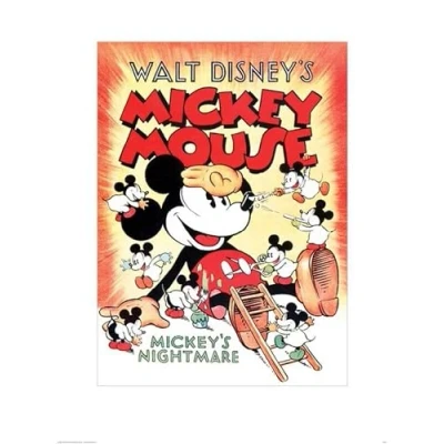 Afbeelding van Kunstdruk Mickey Mouse Mickeys Nightmare 60x80cm