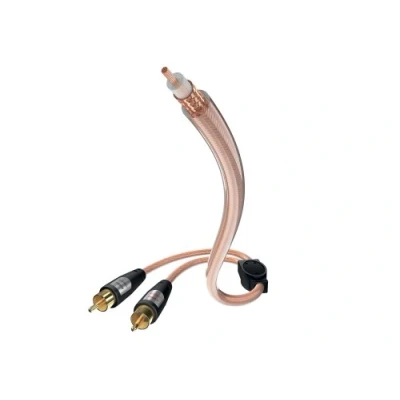 Afbeelding van inakustik Star, 0030822, Y Subwooferkabel, hoogwaardige subwooferkabel met 6,0 mm kabeldiameter, 2,0 m in transparant, dicht afgeschermd tegen externe storingsinvloeden, vergulde contacten